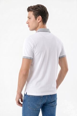 Erkek Polo Yaka Kısa Kollu Tişört Regular Kalıp T3000 BGL-ST05555 BEYAZ - L