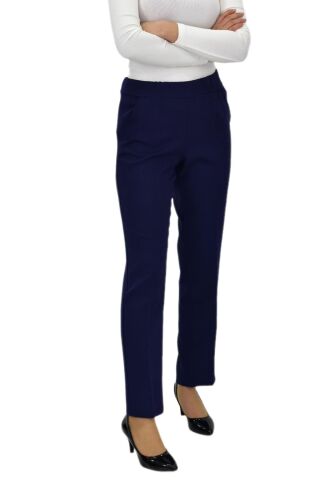 Kadın Kumaş Pantolon Kemer Lastikli BGL-ST04320 LACİVERT - 48