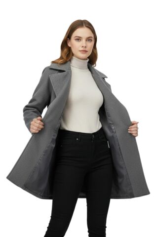 Kadın Kaşe Kaşe Kaban BGL-ST05042 GRİ - S