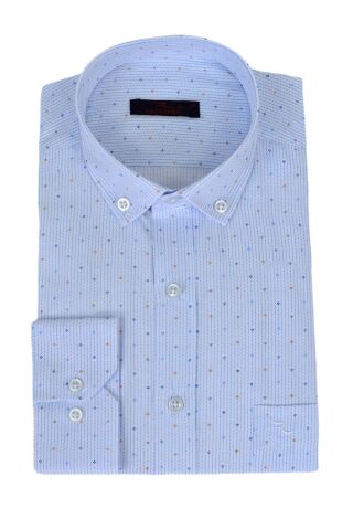 Erkek Klasik Uzun Kollu Puantiyeli Gömlek BGL-ST03552