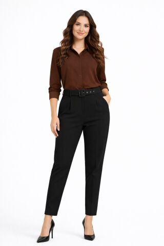 Kadın Kemerli Bilek Pantolon BGL-ST03690
