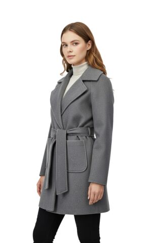 Kadın Kaşe Kaşe Kaban BGL-ST05042 GRİ - L