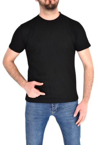 Erkek Büyük Beden Sıfır Yaka Tişört Ottoman BGL-ST01891 SİYAH - 5XL