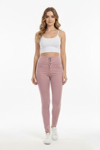 Kadın Yüksek Bel Kanvas Pantolon 01575 BGL-ST05670