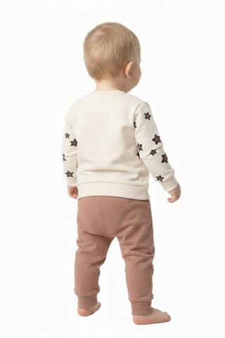 Erkek Çocuk Önü Baskılı Sweatshirt Ve Eşofman Alt Takım BGL-ST05253 A.KAHVE - 86