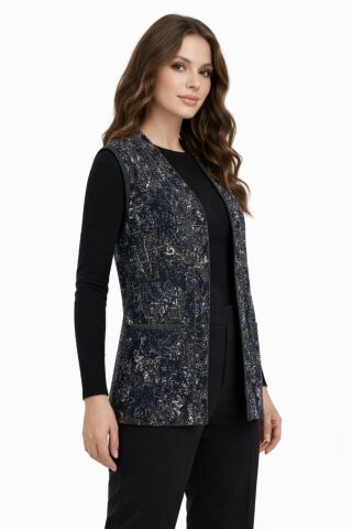 Kadın Anne Triko Yelek BGL-ST05298 SİYAH - XL