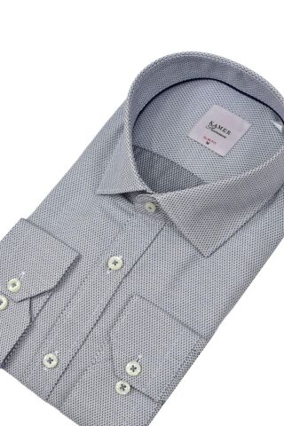 Erkek Slim Fitt Uzun Kol Gömlek 2381 BGL-ST04374 GRİ - M