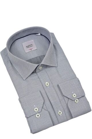 Erkek Slim Fitt Uzun Kol Gömlek 2381 BGL-ST04374 GRİ - M