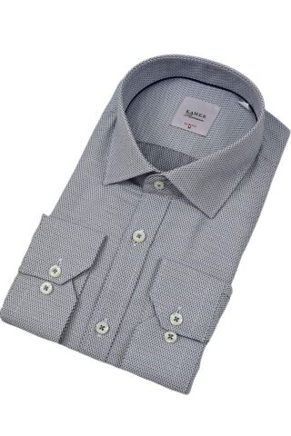 Erkek Slim Fitt Uzun Kol Gömlek 2381 BGL-ST04374 GRİ - M