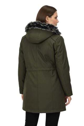 Kadın Kapüşonlu İçi Peluş Mont BGL-ST05029 HAKİ - 46