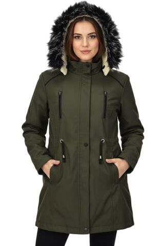 Kadın Kapüşonlu İçi Peluş Mont BGL-ST05029 HAKİ - 46