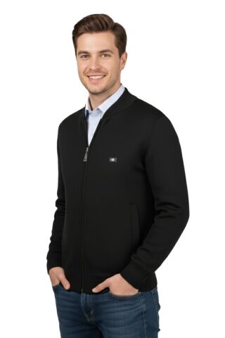 Erkek Hakim Yaka Astarlı Triko Mont Fermuarl 4200T BGL-ST05020 SİYAH - XL