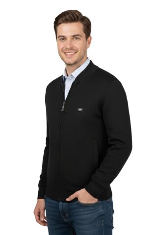 Erkek Hakim Yaka Astarlı Triko Mont Fermuarl 4200T BGL-ST05020 SİYAH - XL