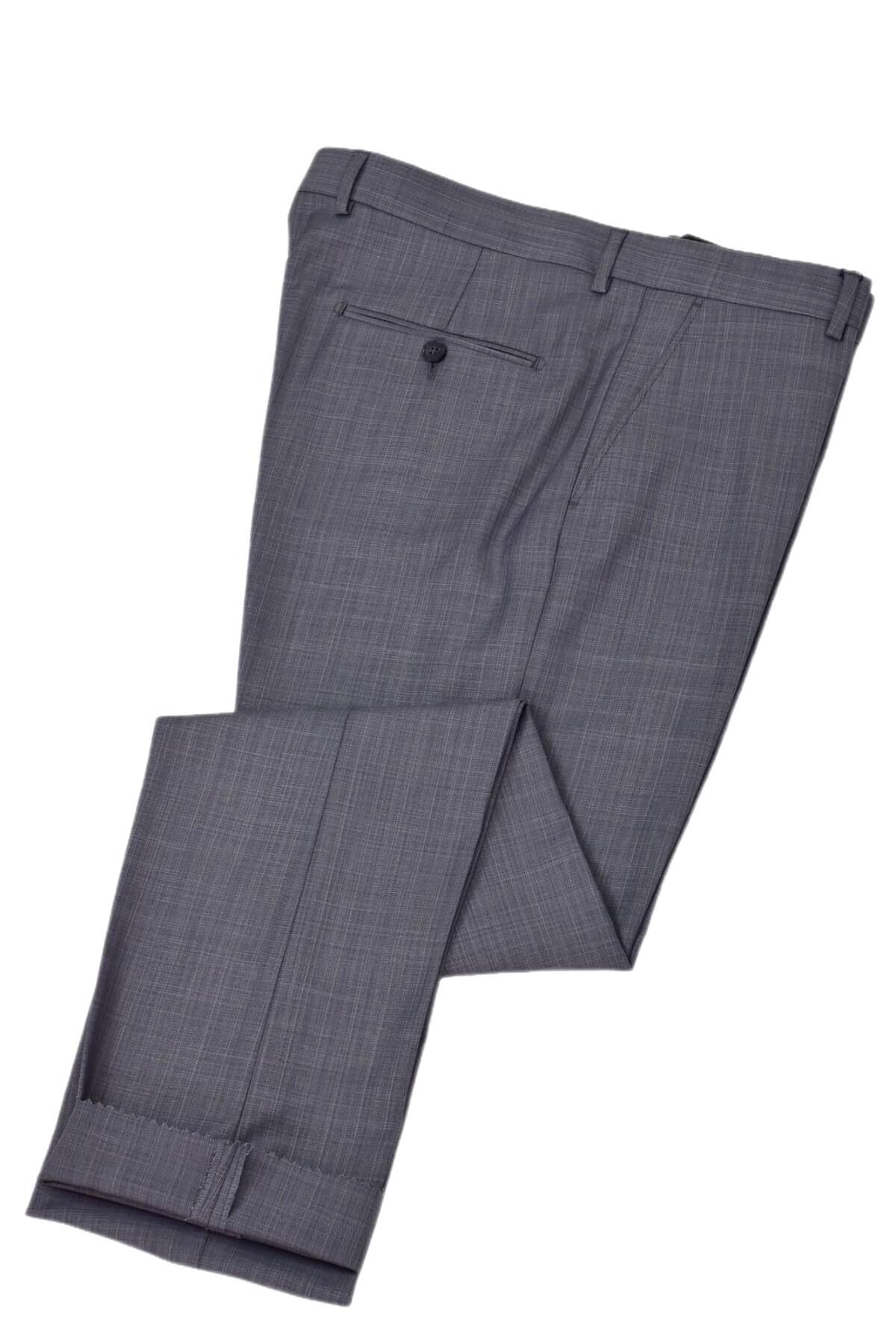 Erkek Klasik Pilesiz  Kumaş Pantolon BGL-ST04740 GRİ - 52
