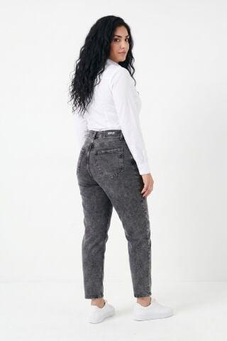 Kadın Yüksek Bel Mom Fit Jean Pantolon BGL-ST05450