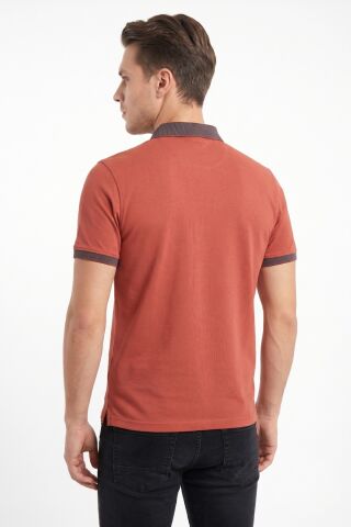 Erkek Polo Yaka Kısa Kollu Tişört Regular Kalıp T3000 BGL-ST05555 KİREMİT - L