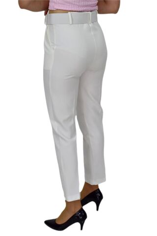 Kadın Kemerli Bilek Pantolon BGL-ST03690 EKRU - 44