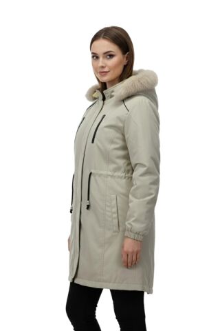 Kadın Kapüşonlu İçi Peluş Mont BGL-ST05028 TAŞ - 50