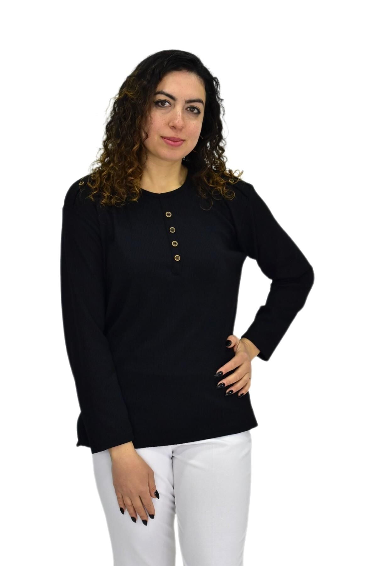 Kadın Kaşkorse Bluz BGL-ST04140 SİYAH - 2XL