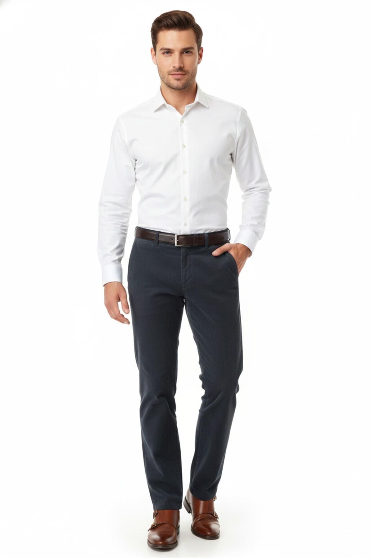 Erkek Kadife Pantolon Regular Kalıp BGL-ST05055 ANTRASİT - 54