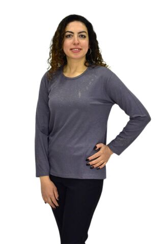 Kadın Yumoş  Bluz BGL-ST04141 MÜRDÜM - L