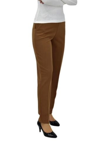 Kadın Kumaş Pantolon Kemer Lastikli BGL-ST04320 TABA - 46