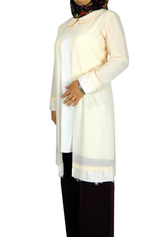 Kadın Somon Uzun Krep Tunik 22650 SOMON - 1