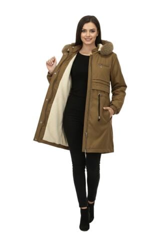 Kadın Kapüşonlu İçi Peluş Mont BGL-ST05027