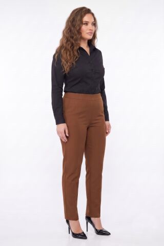 Kadın Kumaş Pantolon Kemer Lastikli BGL-ST04320 TABA - 48
