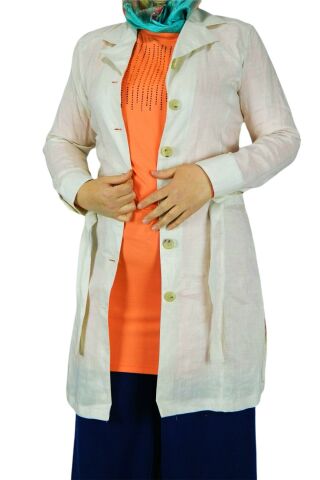 Kadın Kemerli Keten Tunik EFL3176