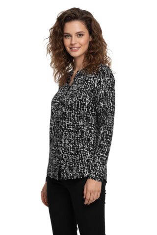 Kadın Yumoş Düğmeli Modelli Bluz BGL-ST05134 SİYAH - 42