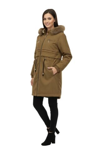 Kadın Kapüşonlu İçi Peluş Mont BGL-ST05027 TABA - 50