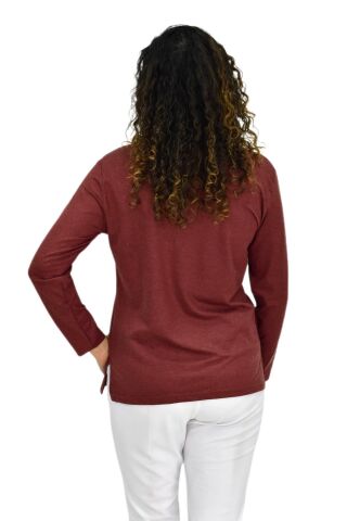 Kadın Yumoş  Bluz BGL-ST04141 KİREMİT - XL